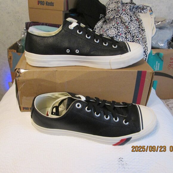NIB Men's Pro-Keds Lo Black Leather Sneakers Size 11 M - Picture 1 of 8